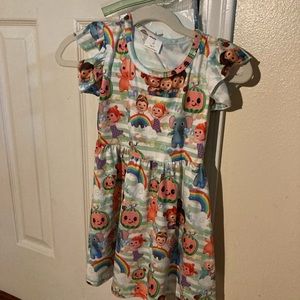 New Cocomelon dress 3t with 2 bows, 4 flatbacks and two yards of extra ribbon